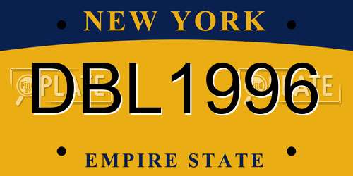 DBL1996 New York License Plate