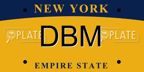 DBM New York License Plate
