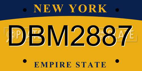 DBM2887 New York License Plate