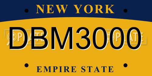 DBM3000 New York License Plate