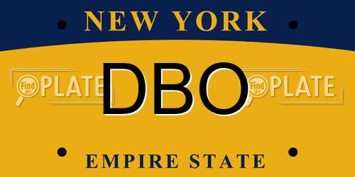 DBO New York License Plate