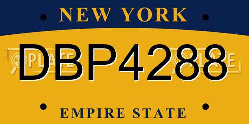 DBP4288 New York License Plate