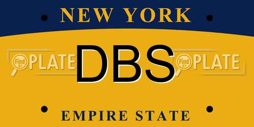 DBS New York License Plate