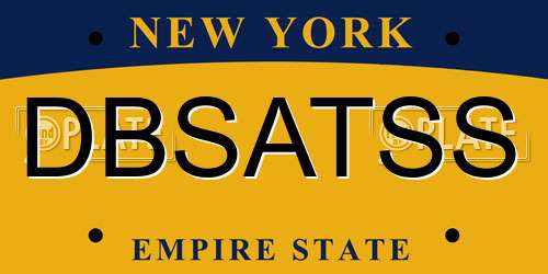 DBSATSS New York License Plate