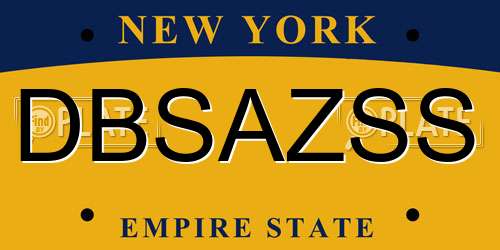 DBSAZSS New York License Plate