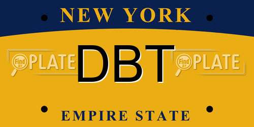 DBT New York License Plate