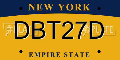 DBT27D New York License Plate