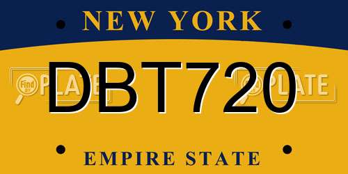 DBT720 New York License Plate