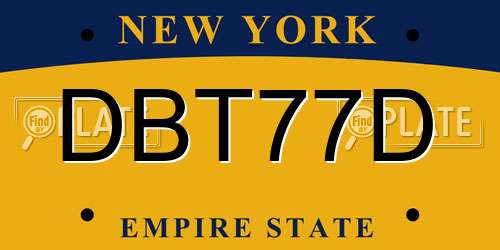 DBT77D New York License Plate