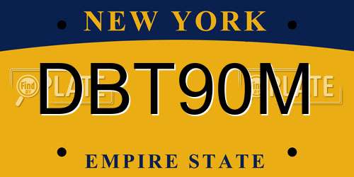 DBT90M New York License Plate
