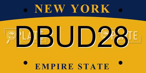 DBUD28 New York License Plate