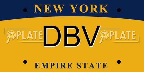 DBV New York License Plate