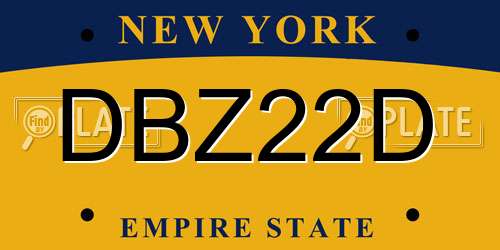 DBZ22D New York License Plate