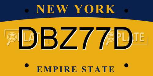 DBZ77D New York License Plate