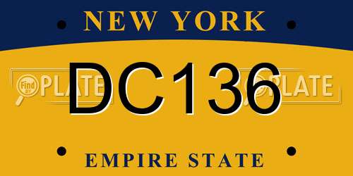 DC136 New York License Plate
