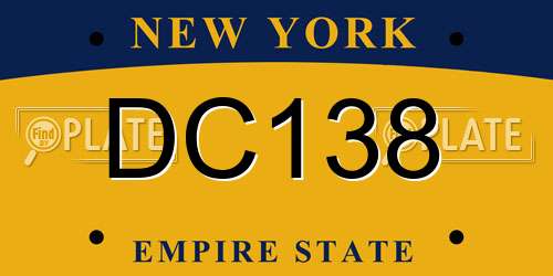 DC138 New York License Plate