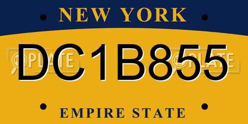 DC1B855 New York License Plate