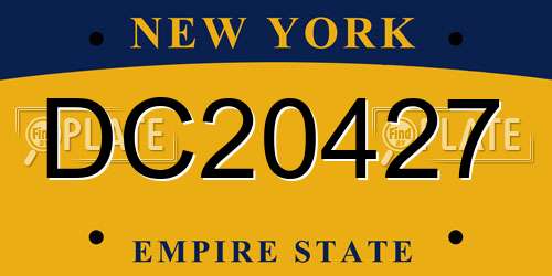 DC20427 New York License Plate