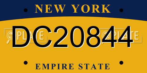 DC20844 New York License Plate