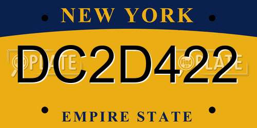 DC2D422 New York License Plate