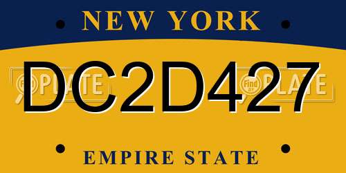 DC2D427 New York License Plate