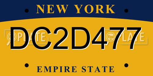 DC2D477 New York License Plate