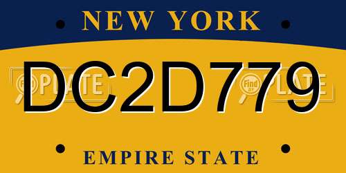 DC2D779 New York License Plate