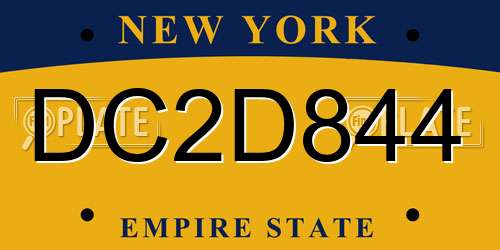 DC2D844 New York License Plate