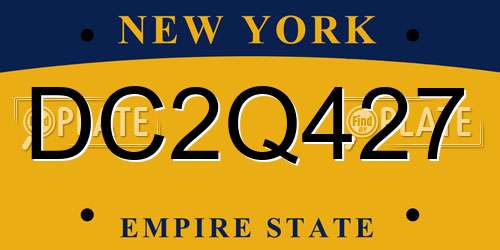 DC2Q427 New York License Plate