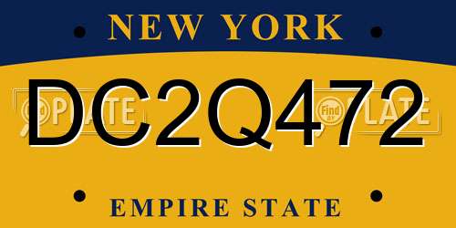 DC2Q472 New York License Plate