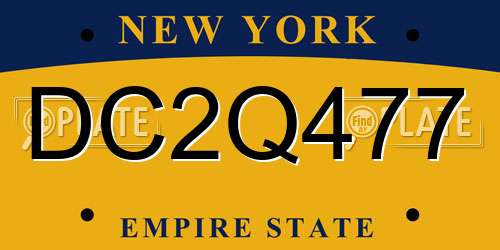 DC2Q477 New York License Plate