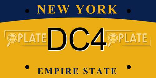 DC4 New York License Plate