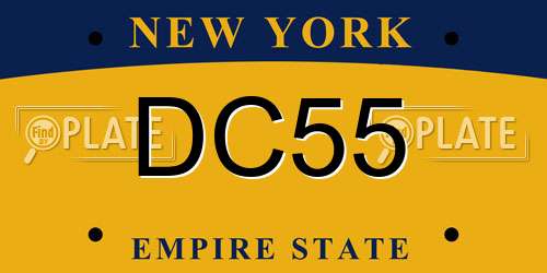 DC55 New York License Plate