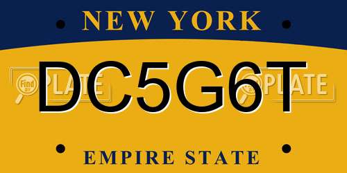 DC5G6T New York License Plate