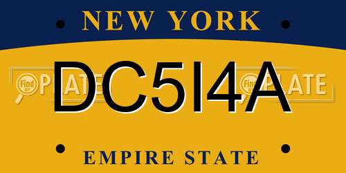 DC5I4A New York License Plate