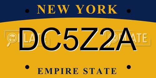 DC5Z2A New York License Plate