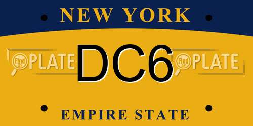 DC6 New York License Plate