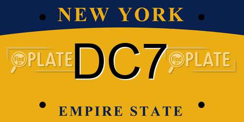 DC7 New York License Plate