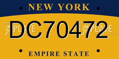DC70472 New York License Plate