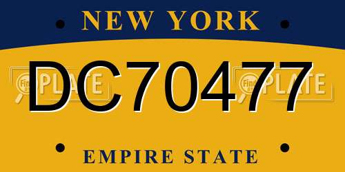 DC70477 New York License Plate