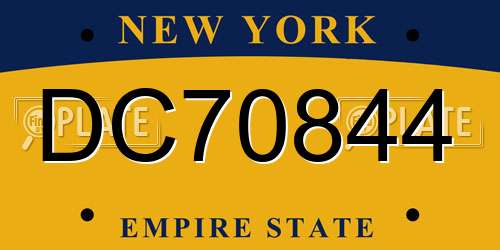 DC70844 New York License Plate