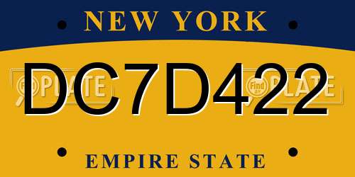 DC7D422 New York License Plate