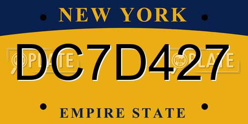DC7D427 New York License Plate