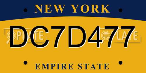 DC7D477 New York License Plate