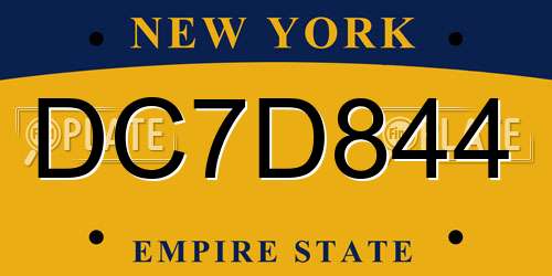 DC7D844 New York License Plate