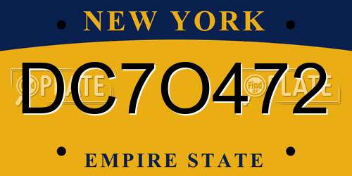 DC7O472 New York License Plate