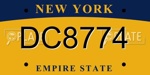 DC8774 New York License Plate