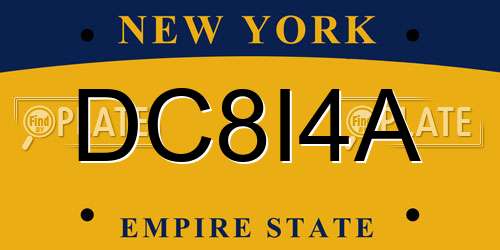 DC8I4A New York License Plate