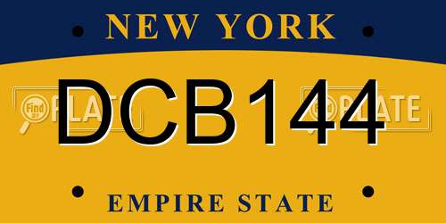DCB144 New York License Plate