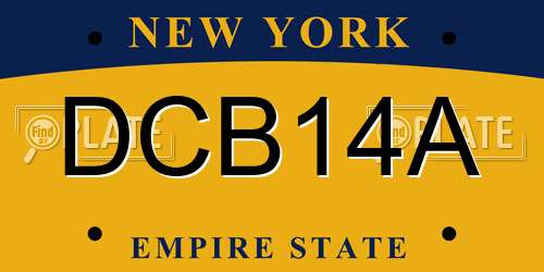 DCB14A New York License Plate